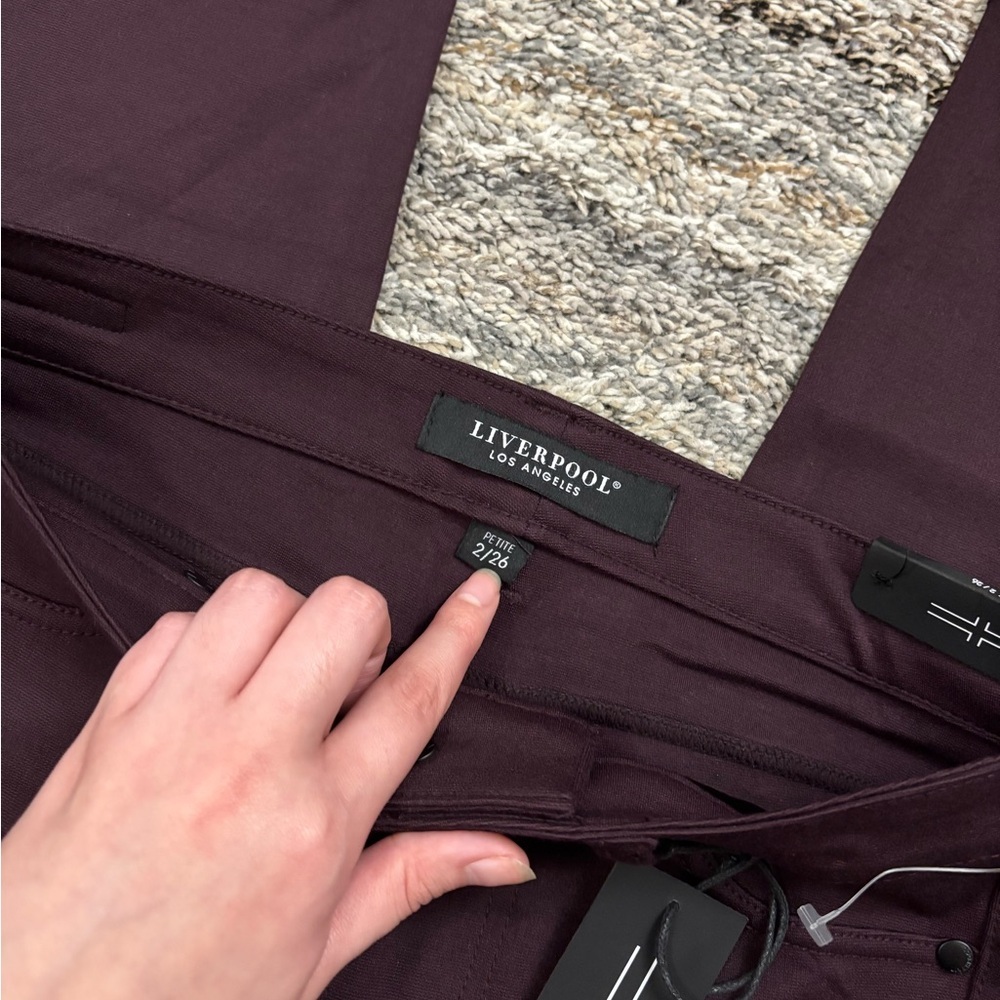Liverpool Mid Rise Skinny Jeans Aubergine Sz 2/26P NWT | Liverpool Skinny NEW- - Picture 4 of 13